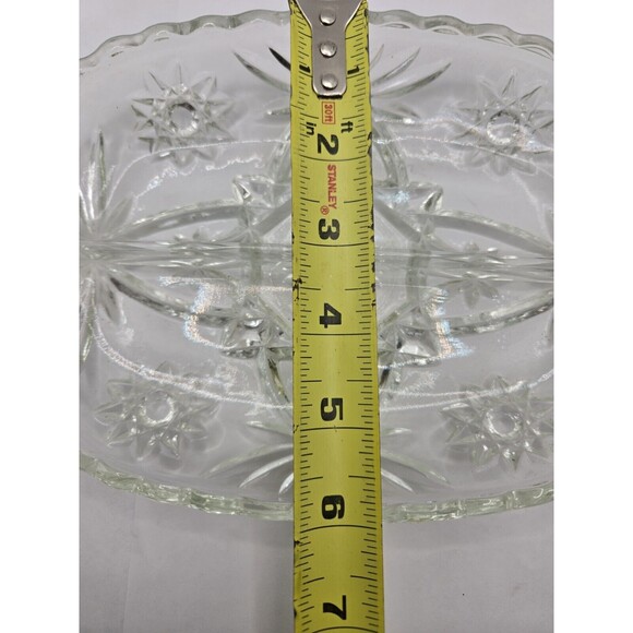 Vintage Anchor Hocking Clear Glass Oval Divided Pickle / Olive Dish - Picture 5 of 7